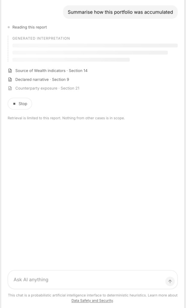 Centinel retrieving sections from the report