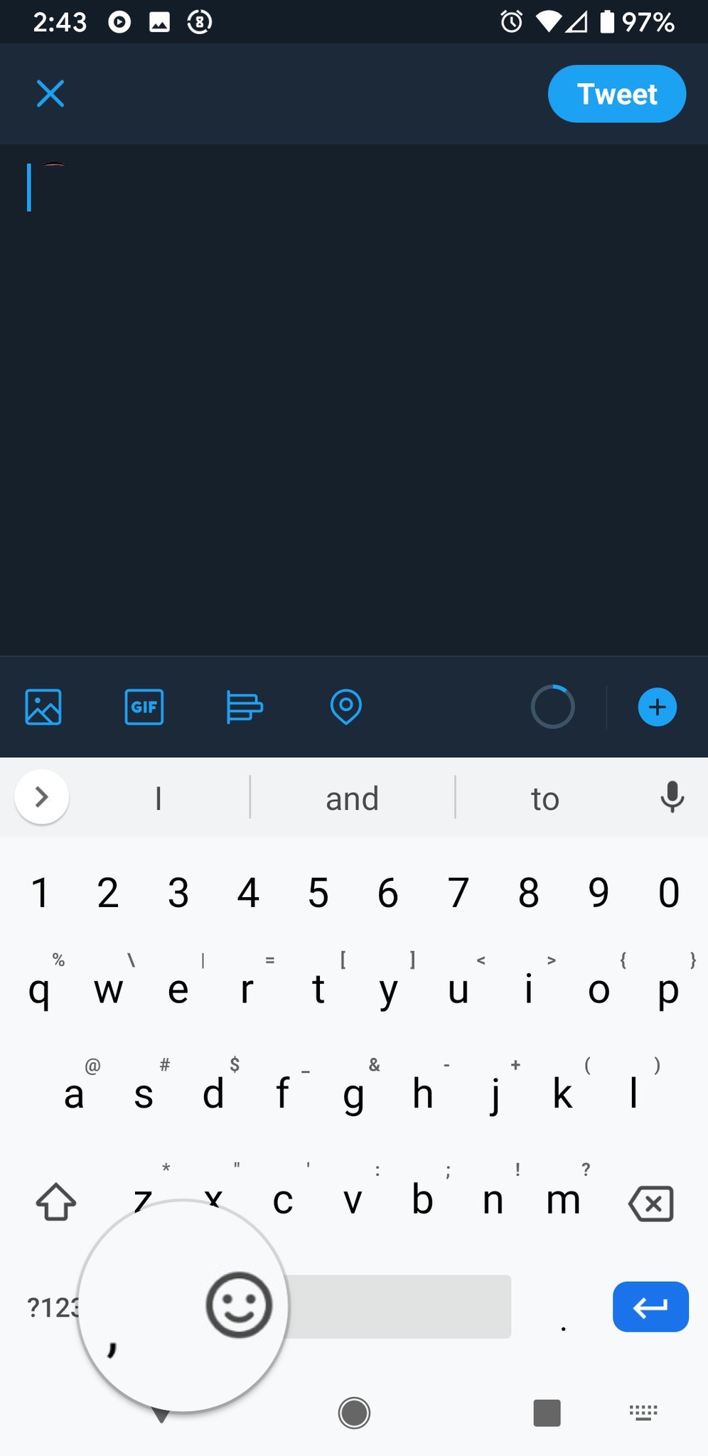 Smiley icon in Gboard